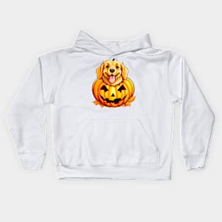 Halloween Golden Retriever Dog #5 Kids Hoodie